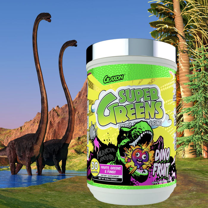Glaxon Brings Back Dinosaur Fruit Flavor to Super Greens as "Dino Fruit"