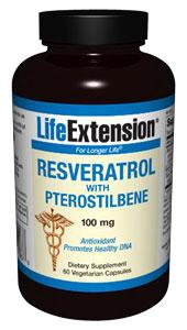 Life Extension Vitamins, Minerals, Herbs & More Life Extension Resveratrol with Pterostilbene 100 mg, 60 Vegecaps (581071142956)