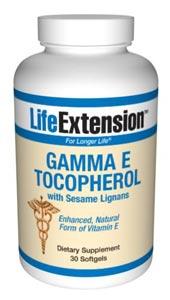Life Extension Vitamins, Minerals, Herbs & More Life Extension Gamma E Tocopherol with Sesame Lignans 30 Softgels (581093195820)