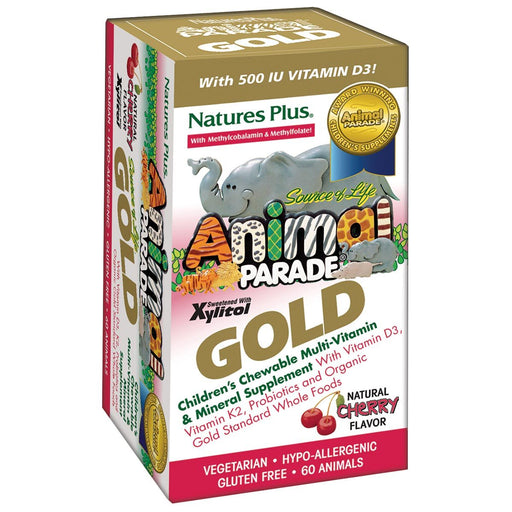 Nature's Plus Vitamins, Minerals, Herbs & More Nature's Plus Animal Parade Gold (Kids Chewable Multi) Natural Cherry 60 tabs (581196939308)