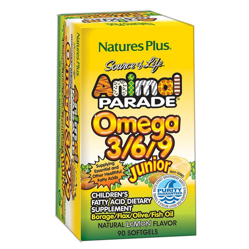Nature's Plus Vitamins, Minerals, Herbs & More Nature's Plus Animal Parade Omega 3/6/9 Junior Lemon 90 Softgels (581212733484)
