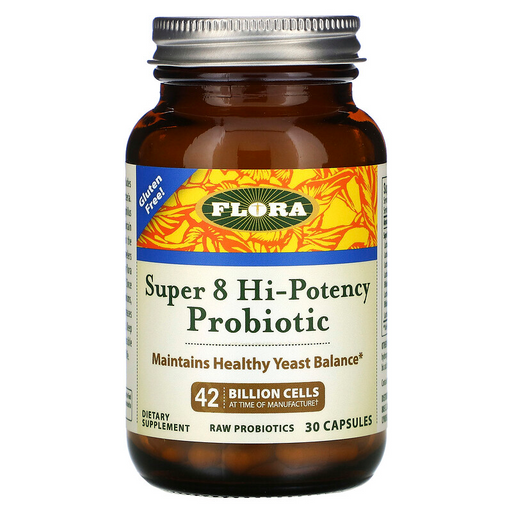 Flora (Udo's Choice) Vitamins, Minerals, Herbs & More Flora Udo's Choice Super 8 Hi-Potency Probiotic 30 Capsules (580755030060)