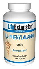 Life Extension Sports Nutrition & More Life Extension D,L-Phenylalanine 500mg 100 Caps (581029691436)