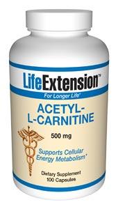 Life Extension Sports Nutrition & More Life Extension Acetyl-L-Carnitine 500mg 100 Caps (581032869932)