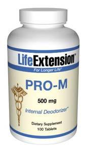Life Extension Vitamins, Minerals, Herbs & More Life Extension Pro-M Internal Deodorizer 500mg 100 Caps (581053120556)