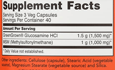 Now Foods Sports Nutrition & More Now Foods Vegetarian Glucosamine & MSM  120ct