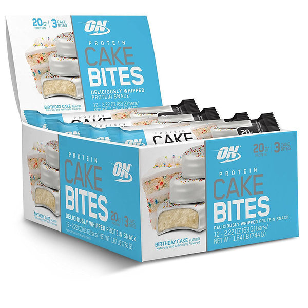 Optimum Nutrition Sports Nutrition & More Birthday Cake Optimum Nutrition Protein Cake Bites 12/Box (582543867948)