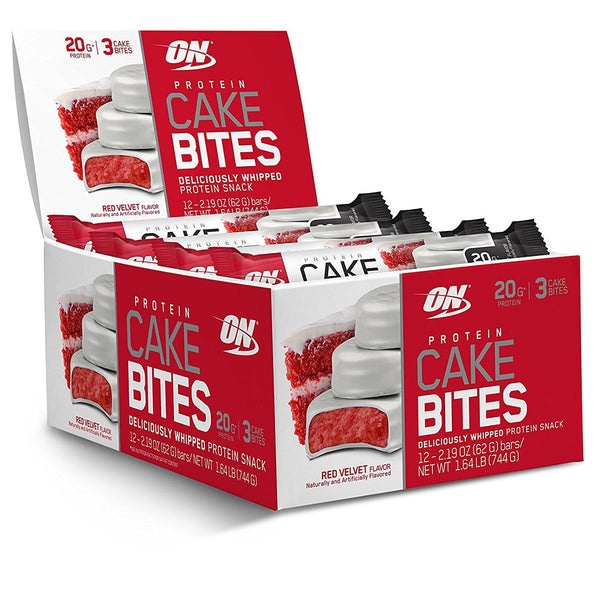 Optimum Nutrition Sports Nutrition & More Red Velvet Cake Optimum Nutrition Protein Cake Bites 12/Box (582543867948)