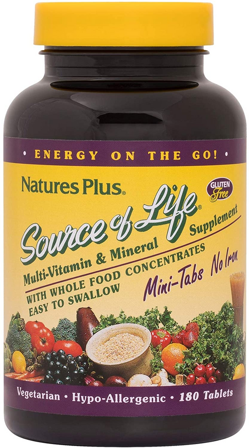 Nature's Plus Multi Vitamins Nature's Plus Source of Life Mini Iron Free 180 Tablets