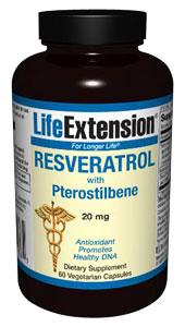 Life Extension Vitamins, Minerals, Herbs & More Life Extension Resveratrol with Pterostilbene 20 mg, 60 Vegecaps (581071372332)