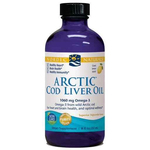 Nordic Naturals Vitamins, Minerals, Herbs & More Lemon Nordic Naturals Arctic Cod Liver Oil 8 Fl Oz (581547622444)