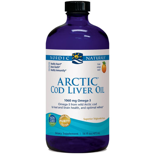 Nordic Naturals Vitamins, Minerals, Herbs & More Orange Nordic Naturals Arctic Cod Liver Oil 16 Fl Oz (581549293612)