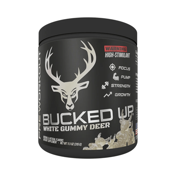 Bucked Up Sports Performance Recovery White Gummy Deer Bucked Up Pre Workout 30 Servings