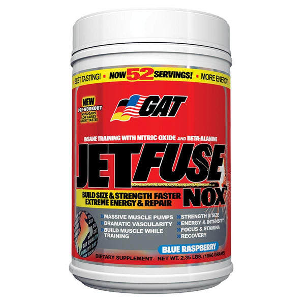 GAT Sports Nutrition & More Blue Raspberry GAT Jetfuse NOX 2.35 lbs (1066 g) (581710905388)