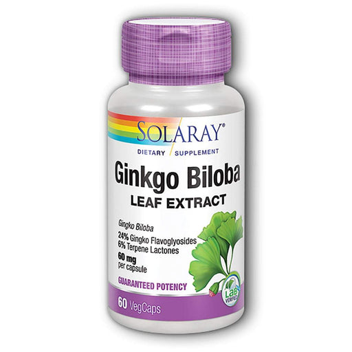 Solaray Vitamins, Minerals, Herbs & More Solaray Ginkgo Biloba Extract 60mg 60 Caps