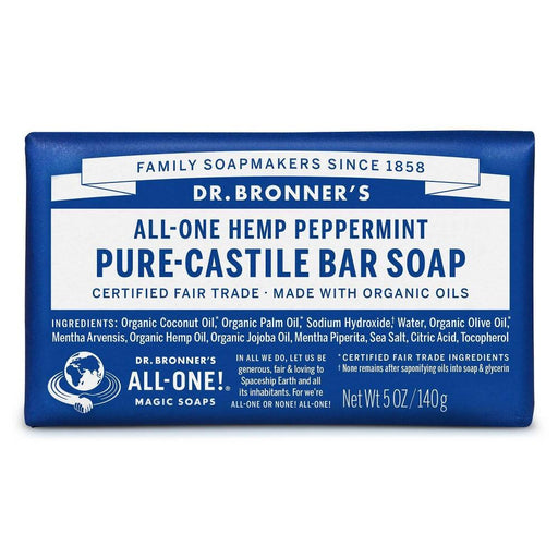 Dr. Bronner's Specialty Health Products Default Dr. Bronner's Pure Castille Bar Soap Peppermint 5 Oz (1779474989100)