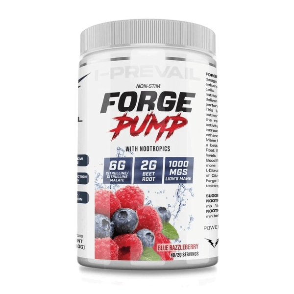 I-Prevail Nitric Oxide Blue Razzleberry I-Prevail Non-Stim Forge Pump 40/20 Servings