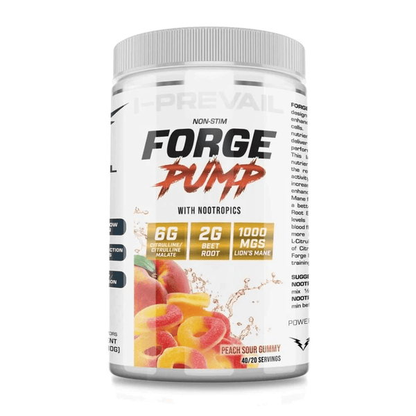 I-Prevail Nitric Oxide Sour Peach Gummy I-Prevail Non-Stim Forge Pump 40/20 Servings