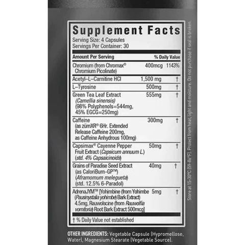 JYM Fat Burner JYM Brand JYM SS8 120VC