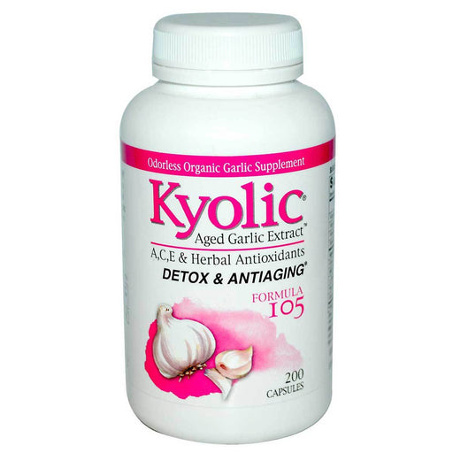 Wakunaga Vitamins, Minerals, Herbs & More Wakunaga Kyolic Formula 105 Detox and Anti Aging Formula w/ A,C, E and Herbal Antioxidants 200 Caps (580491804716)