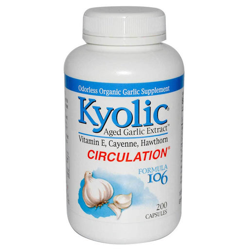 Wakunaga Vitamins, Minerals, Herbs & More Wakunaga Kyolic Formula 106 Healthy Heart Formula w/ Vitamin E, Cayenne, and Hawthorne 200 Caps (580492230700)