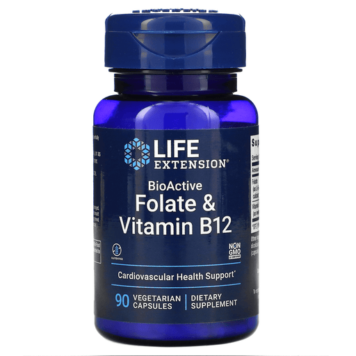 Life Extension Vitamins, Minerals, Herbs & More Life Extension BioActive Folate & Vitamin B12 90 Vege Caps