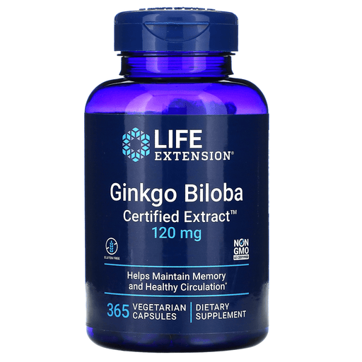 Life Extension Vitamins, Minerals, Herbs & More Life Extension Ginkgo Biloba Certified Extract 120 mg 365 Caps