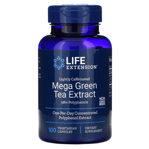 Life Extension Vitamins, Minerals, Herbs & More Life Extension Mega Green Tea Extract (Lightly Caffeinated) 100 Capsules