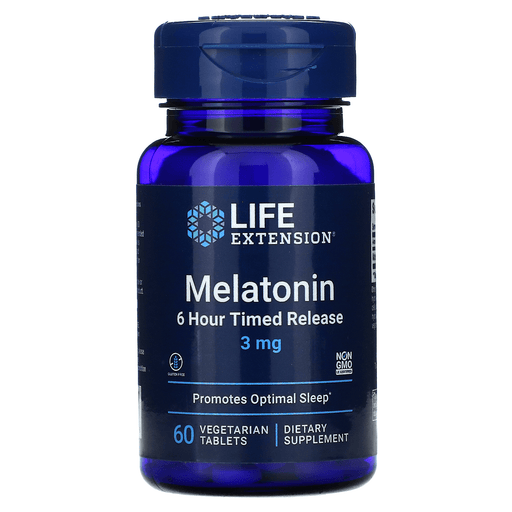 Life Extension Vitamins, Minerals, Herbs & More Life Extension Melatonin 6 Hour Timed Release 3mg 60 Caps