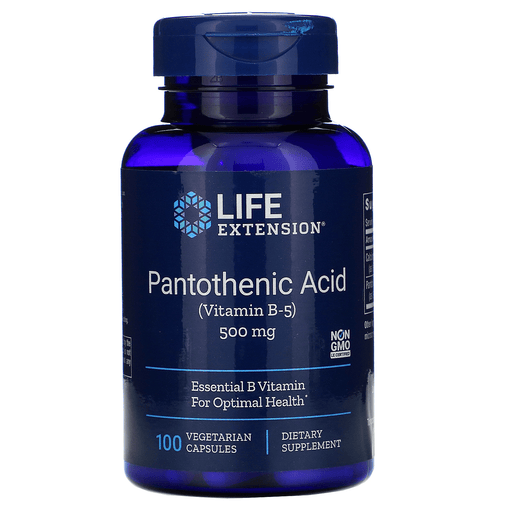 Life Extension Vitamins, Minerals, Herbs & More Life Extension Pantothenic Acid (Vitamin B5) 500mg 100 Caps