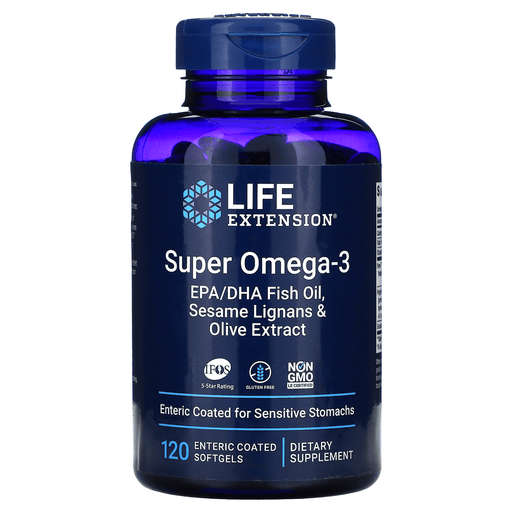 Life Extension Vitamins, Minerals, Herbs & More Life Extension Super Omega-3 EPA/DHA with Sesame Lignans and Olive Fruit Extract 120 enteric coated SG