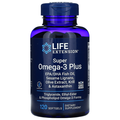 Life Extension Vitamins & Minerals Default Life Extension Omega-3 Plus EPA/DHA w/ Sesame Lignans, Olive Extract, Krill & Astaxanthin 120SG