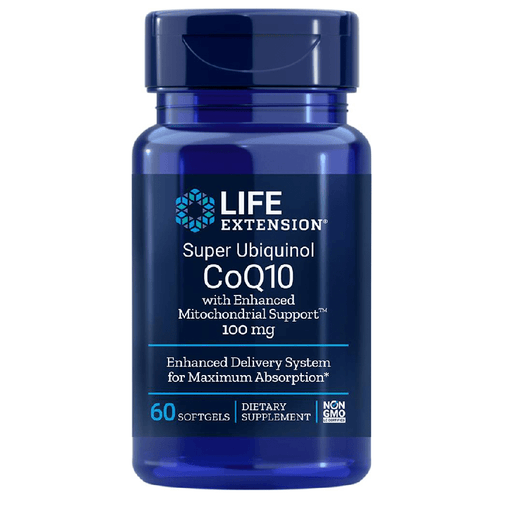 Life Extension Vitamins, Minerals, Herbs & More Life Extension Super Ubiquinol CoQ10 with Enhanced Mitochondrial Support 100mg 60 Softgels