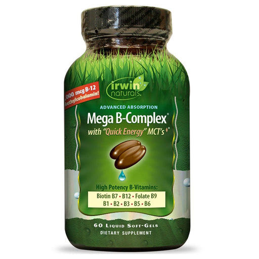 Irwin Naturals Vitamins, Minerals, Herbs & More Irwin Naturals Mega B-Complex 60 Gels (581452103724)
