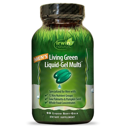 Irwin Naturals Vitamins, Minerals, Herbs & More Irwin Naturals Men's Living Green Liquid-Gel Multi 90 Gels (581186388012)
