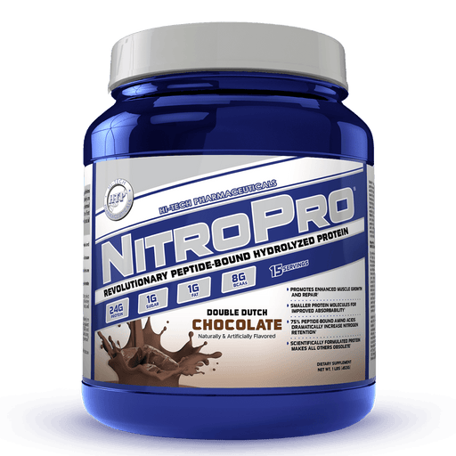 Hi-Tech Pharmaceuticals Sports Nutrition & More Chocolate Hi-Tech Pharmaceuticals NitroPro 1lb (582616350764)