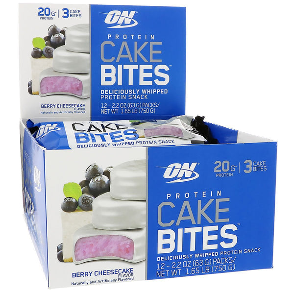Optimum Nutrition Sports Nutrition & More Berry Cheesecake Optimum Nutrition Protein Cake Bites 12/Box (582543867948)