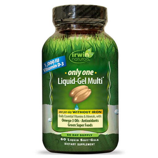 Irwin Naturals Vitamins, Minerals, Herbs & More Irwin Naturals Only One Liquid-Gel Multi without Iron 60 Liquid Softgels (581259919404)