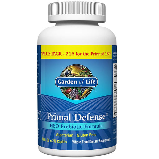 Garden of Life Vitamins, Minerals, Herbs & More Garden of Life Primal Defense HSO Probiotic Formula (Bonus 20% More Free) 216 Caplets