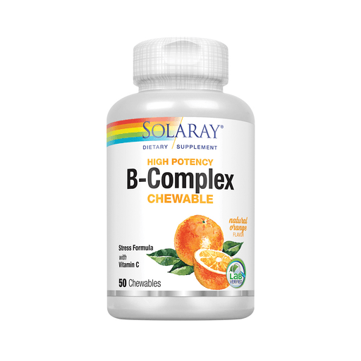 Solaray Vitamins, Minerals, Herbs & More Solaray B-Complex Chewable Natural Orange Flavor 50 Wafers