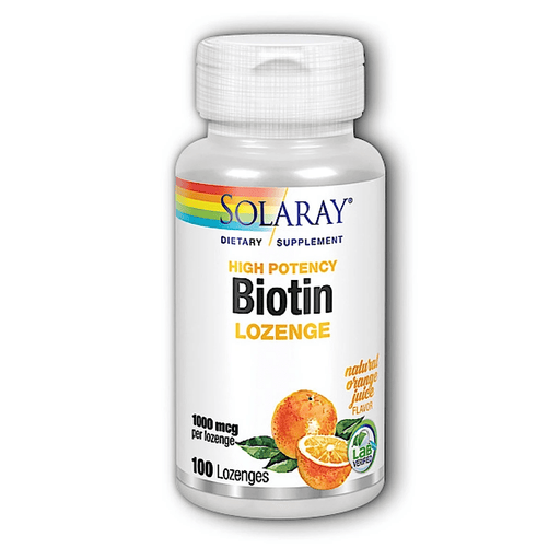 Solaray Vitamins, Minerals, Herbs & More Solaray Biotin 1000mcg 100 Sublingual Lozenges