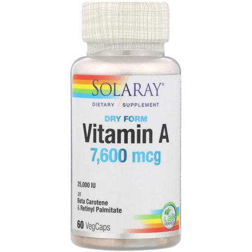 Solaray Vitamins, Minerals, Herbs & More Solaray Emulsified Dry Vitamin A 25,0000 IU 60 Caps