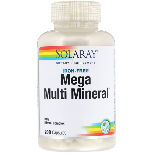 Solaray Vitamins, Minerals, Herbs & More Solaray Mega Multi Mineral Iron Free 200 Caps