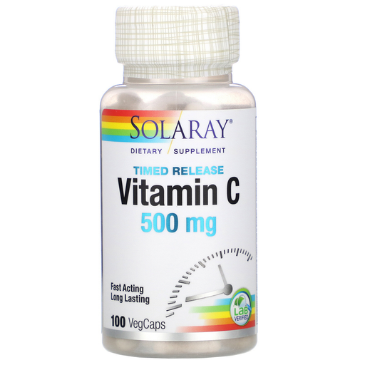 Solaray Vitamins, Minerals, Herbs & More Solaray Vitamin C Two-Staged, Timed Release 500mg 100 Caps