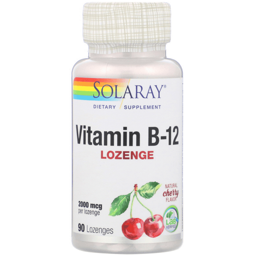 Solaray Vitamins, Minerals, Herbs & More Solaray Vitamin B-12 (sublingual) 2000mcg Cherry 90 Lozenges