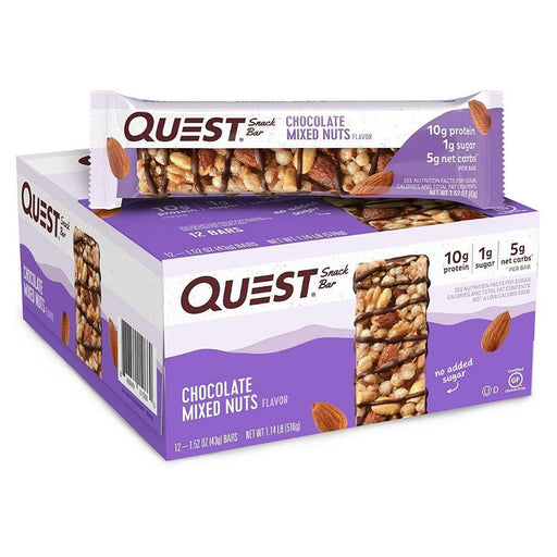 Quest Nutrition Bars Chocolate Mixed Nuts Quest Snack Bar 12/Box (4552048640115)