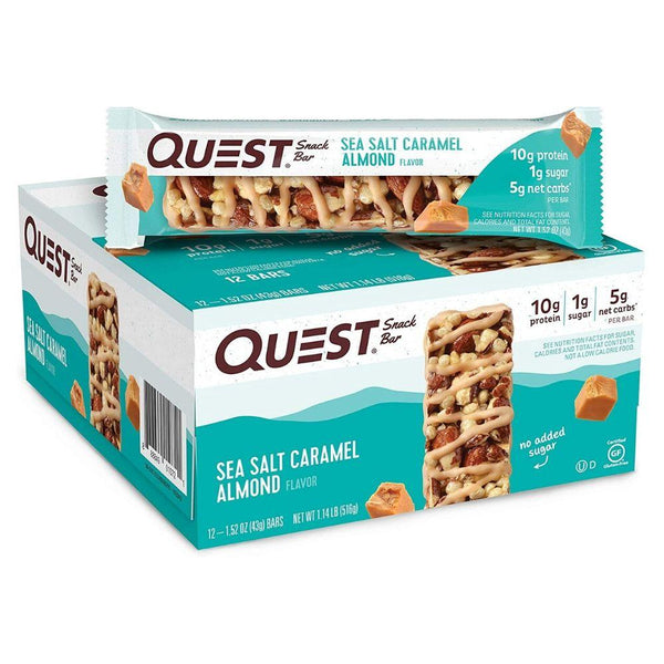 Quest Nutrition Bars Sea Salt Caramel Almonds Quest Snack Bar 12/Box (4552048640115)