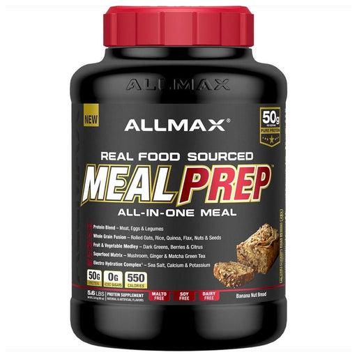 Allmax Nutrition Meal Replacement Powders Banana Nut Bread Allmax Meal Prep Real Food Meal Replacement 5.6lbs
