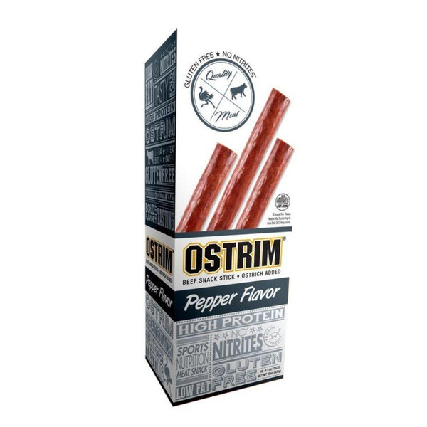 Ostrim Sports Nutrition & More Pepper Ostrim High Protein Jerky 10/Box Sticks