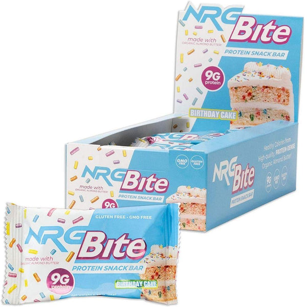 NRG Bite Bars Birthday Cake NRG Bites Protein Bars 12/Box